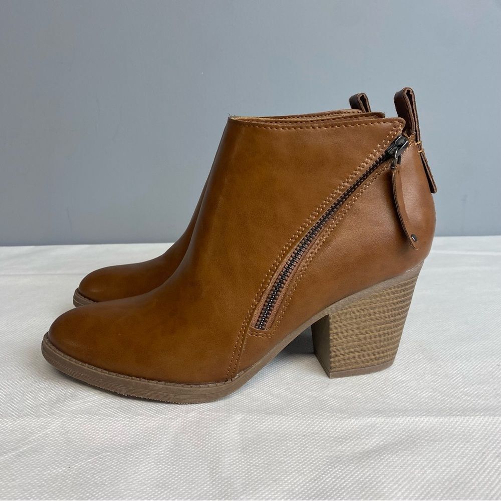 Faded Glory zippered ankle boots size 8.5 Light Brown, 3.5"heels - Picture 11 of 13